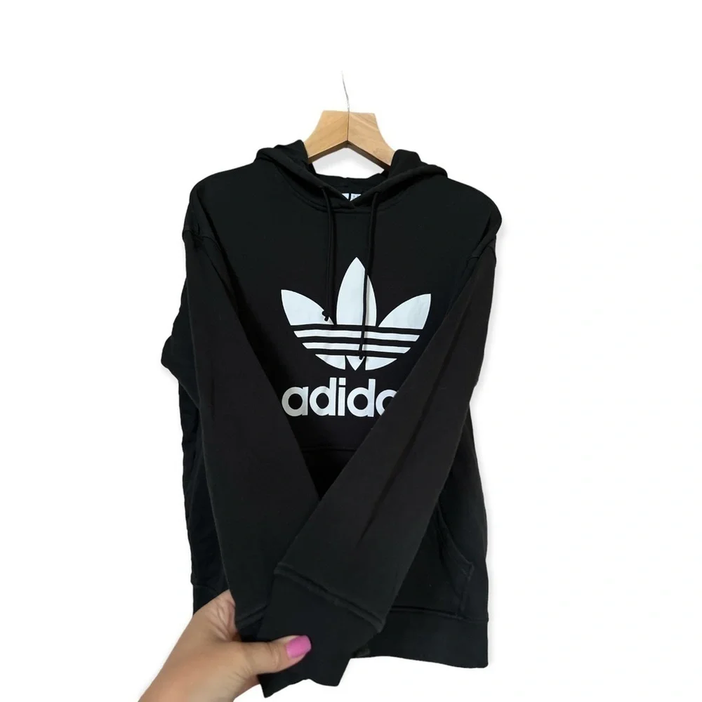 Adidas Originals Trefoil Black Hoodie Sweatshirt, Men’s Size Medium
